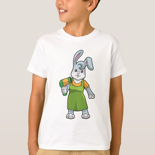 Kaninchen als Frisör T-Shirt (Vorderseite)