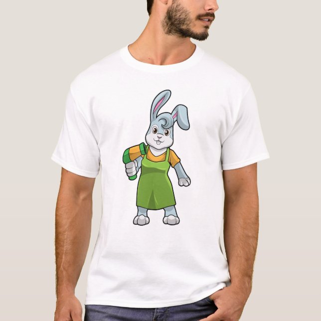 Kaninchen als Frisör T-Shirt (Vorderseite)