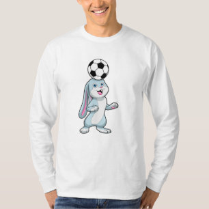 Kaninchen als Fußballspieler mit Fußball T-Shirt