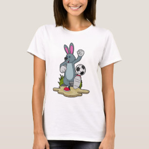 Kaninchen als Fußballspieler mit Fußball T-Shirt