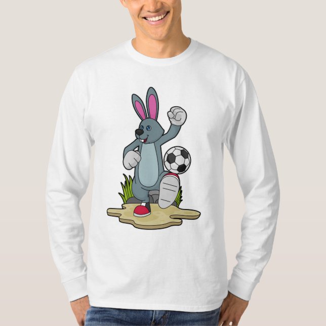 Kaninchen als Fußballspieler mit Fußball T-Shirt (Vorderseite)