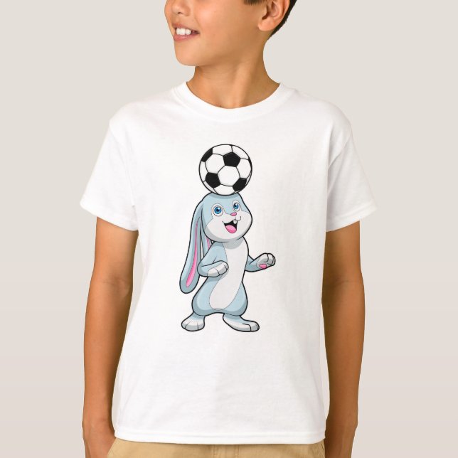 Kaninchen als Fußballspieler mit Fußball T-Shirt (Vorderseite)