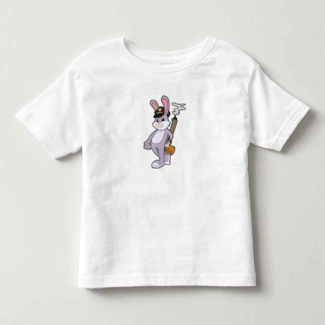 Kaninchen als Polizeibeamter mit Polizeihut Kleinkind T-shirt (Vorderseite)