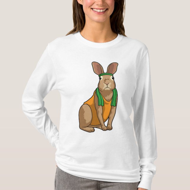 Kaninchen als Runner mit Handtuch T-Shirt (Vorderseite)