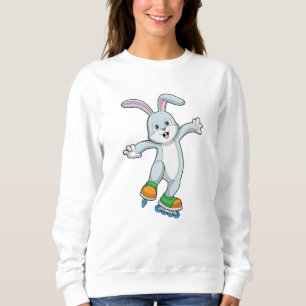 Kaninchen als Skater mit Inline-Skaten Sweatshirt