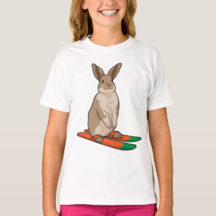 Kaninchen als Skifahrer mit Ski T-Shirt