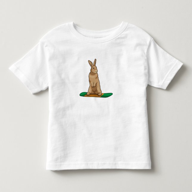 Kaninchen als Snowboarder mit Snowboard Kleinkind T-shirt (Vorderseite)