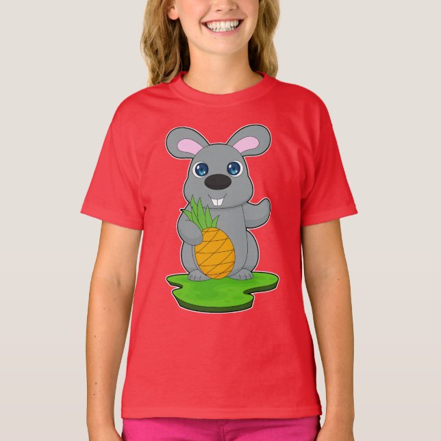 Kaninchen-Ananas-Frucht T-Shirt (Vorderseite)