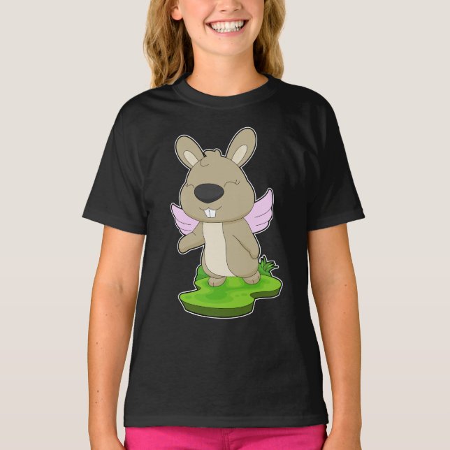 Kaninchen-Angel-Flügel T-Shirt (Vorderseite)