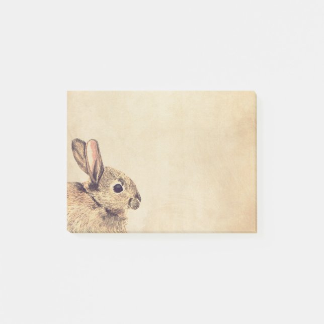 Kaninchen-Aquarell-Skizze Posten-it® Anmerkungen Post-it Klebezettel (Vorderseite)