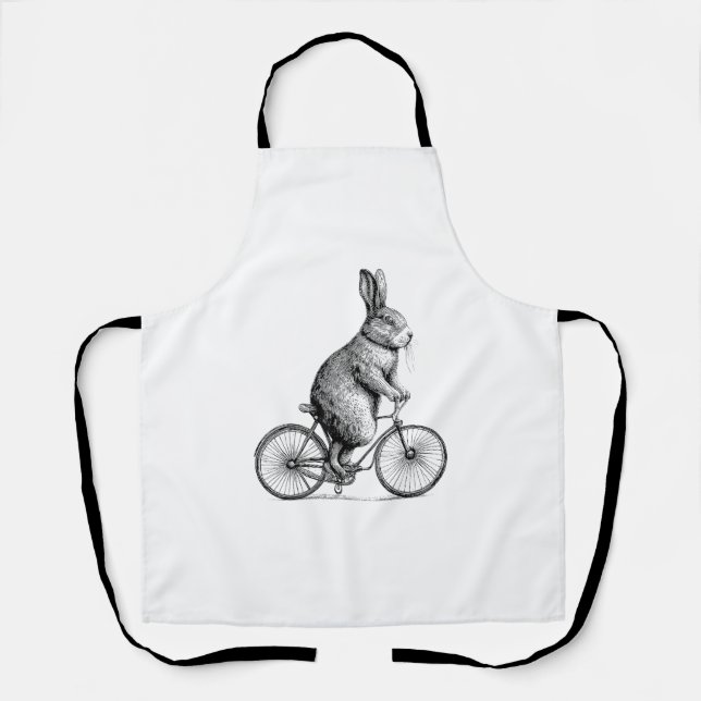 Kaninchen auf dem Bike Bunny Bicycle Men W Schürze (Vorderseite)