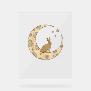 Kaninchen auf dem Mond Acrylschild