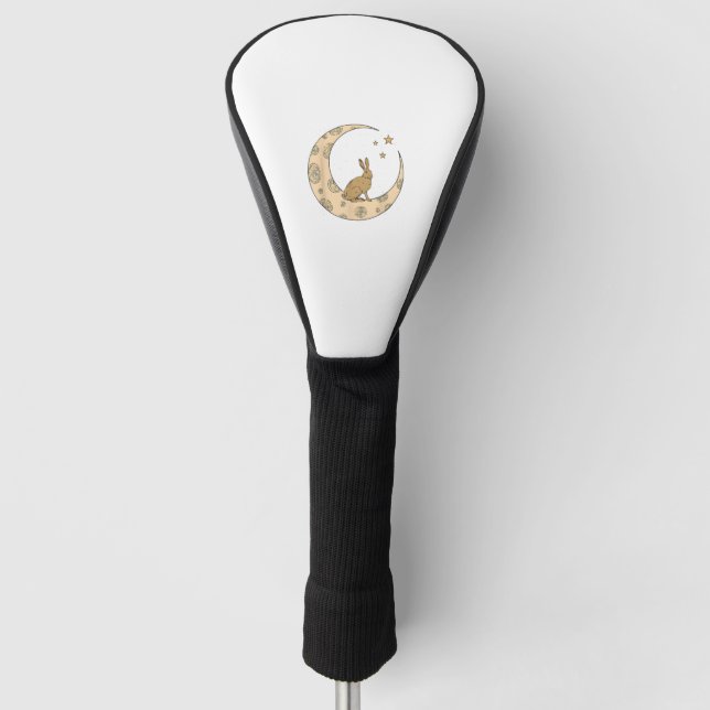 Kaninchen auf dem Mond Golf Headcover (Vorderseite)
