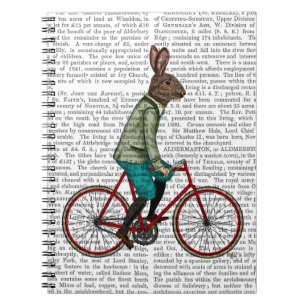 Kaninchen auf Fahrrad 2 Notizblock