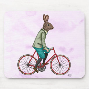 Kaninchen auf Fahrrad 3 Mousepad