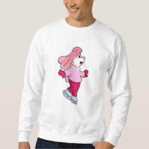 Kaninchen auf Ice-Skaten mit Ice-Skaten Sweatshirt