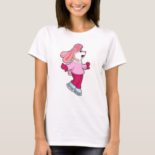 Kaninchen auf Ice-Skaten mit Ice-Skaten T-Shirt