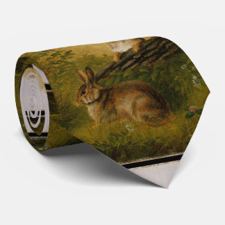 Kaninchen auf Log Necktie Krawatte