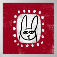 Kaninchen auf Red Poster Wall Art