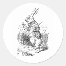 Kaninchen aus Alice im Wunderland Runder Aufkleber