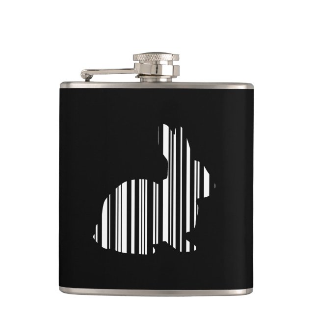 KANINCHEN-BAR-CODE Hase Barcode-Muster Flachmann (Vorderseite)