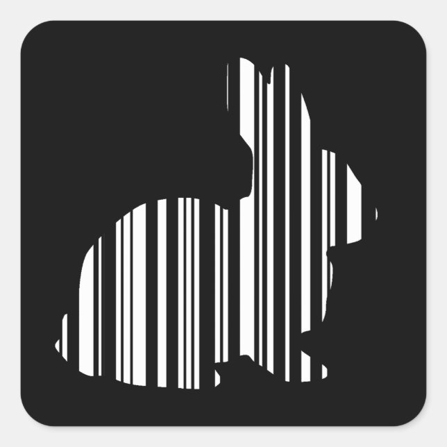 KANINCHEN-BAR-CODE Hase Barcode Muster Quadratischer Aufkleber (Vorderseite)