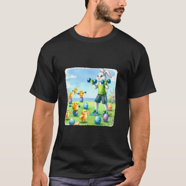 Kaninchen beauftragt Küken, Eier Fitness im Freien T-Shirt (Vorderseite)