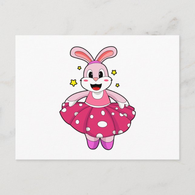 Kaninchen beim Balletttanz Postkarte (Vorderseite)