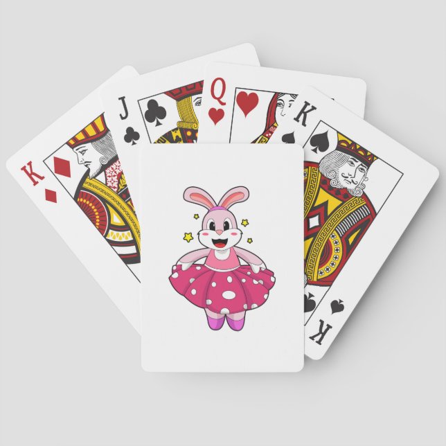 Kaninchen beim Balletttanz Spielkarten (Rückseite)