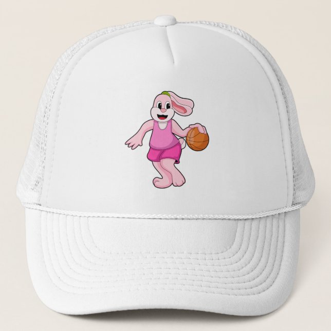 Kaninchen beim Basketballsport Truckerkappe (Vorderseite)