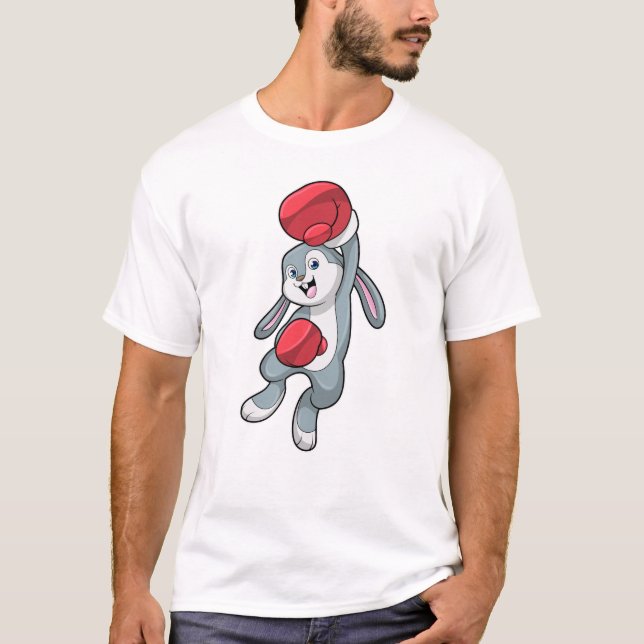 Kaninchen beim Boxen mit Boxhandschuhen T-Shirt (Vorderseite)