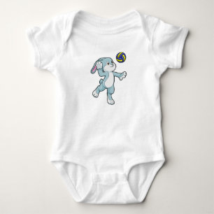 Kaninchen beim Sport mit Volleyball Baby Strampler