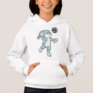 Kaninchen beim Sport mit Volleyball Hoodie