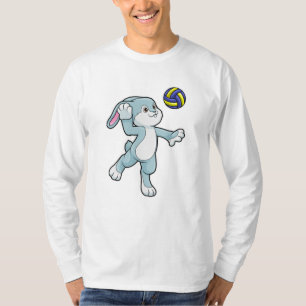 Kaninchen beim Sport mit Volleyball T-Shirt
