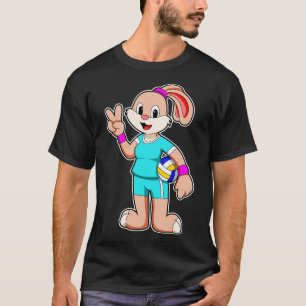 Kaninchen beim Sport mit Volleyball T-Shirt