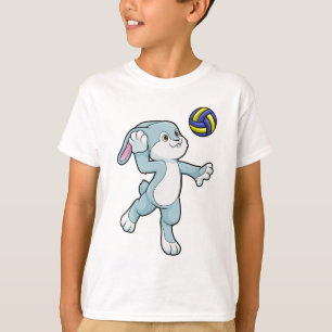 Kaninchen beim Sport mit Volleyball T-Shirt