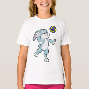 Kaninchen beim Sport mit Volleyball T-Shirt