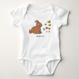 Kaninchen, Bienen und Blume Bodysuit Baby Strampler