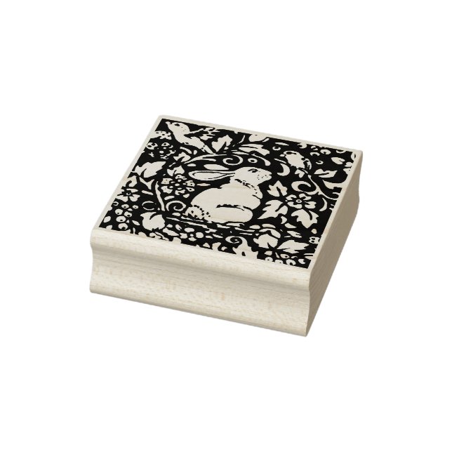 Kaninchen Bird Nature Floral Scroll Waldland Oster Gummistempel (Stempel)