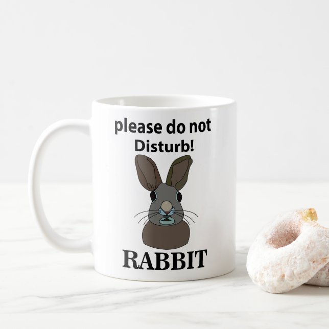 Kaninchen Bitte stören Sie nicht das sonnige Kanin Kaffeetasse (Mit Donut)