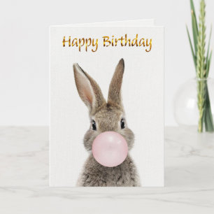 Kaninchen bläst rosa Kaugummi Alles Gute zum Gebur Karte