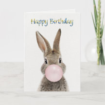 Kaninchen bläst rosa Kaugummi Alles Gute zum Gebur