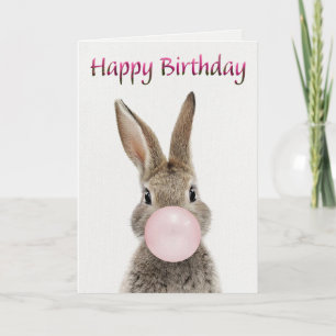 Kaninchen bläst rosa Kaugummi Alles Gute zum Gebur Karte