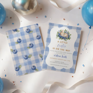 Kaninchen Blaubeeren Eine kleine süße Babyparty Einladung