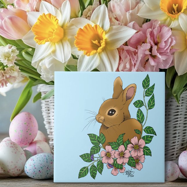 Kaninchen-Blume Fliese (Von Creator hochgeladen)