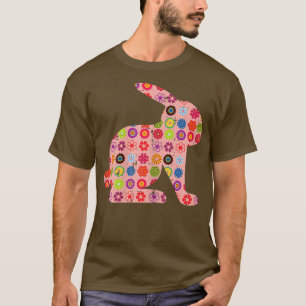 Kaninchen Blume Muster Niedlich Ostern Frauen T-Shirt