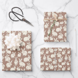 Kaninchen Bonanza - Mocha Mousse. Geschenkpapier Set