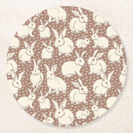 Kaninchen Bonanza - Mocha Mousse. Runder Pappuntersetzer