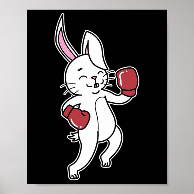 Kaninchen Boxing Poster (Vorne)