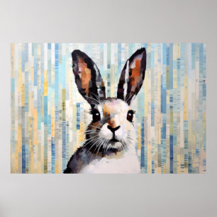 Kaninchen Bunny Animal Art Deco Paint Poster